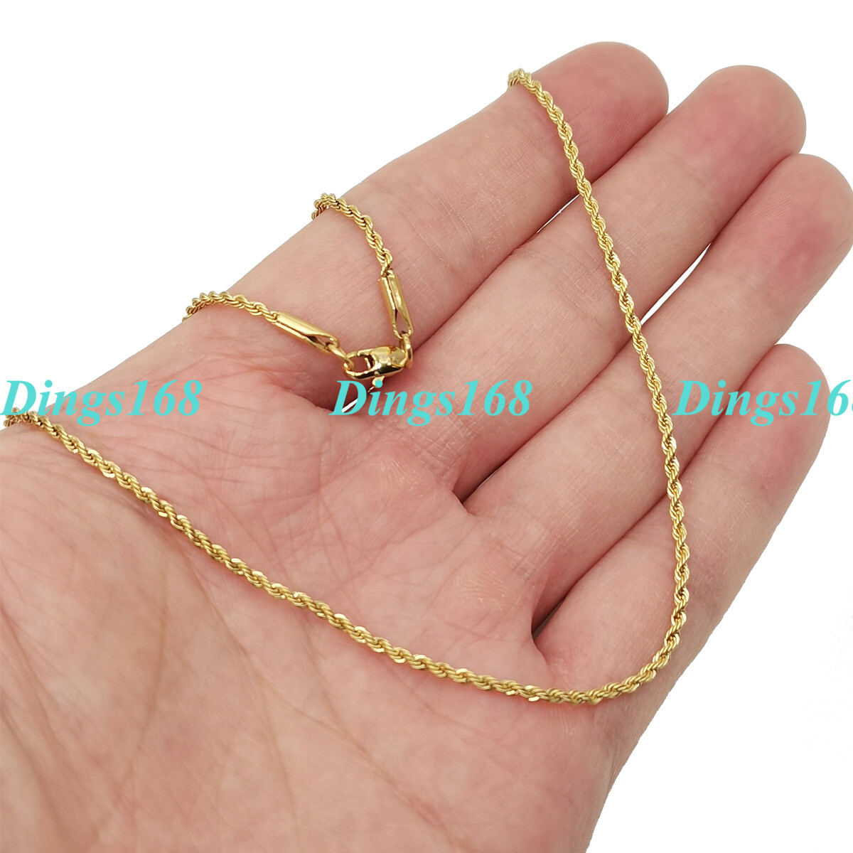 Men&Womens Genuine 18K Gold Filled 1.7mm Thin 16~32″ Italian Rope Chain Necklace