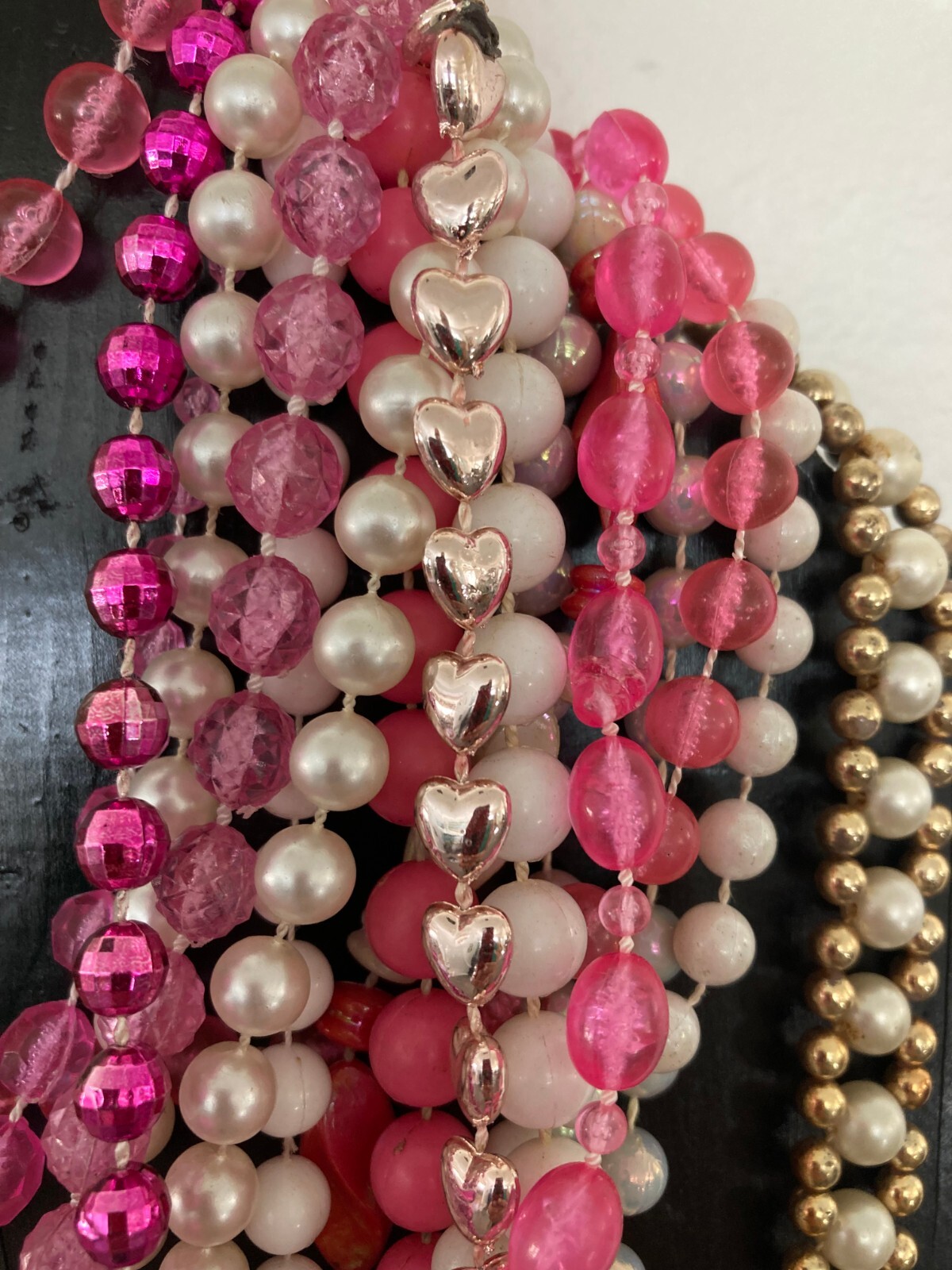 LOT OF 15, Mixed PINK THEME Mardi Gras or DRESS UP Beads…FUN