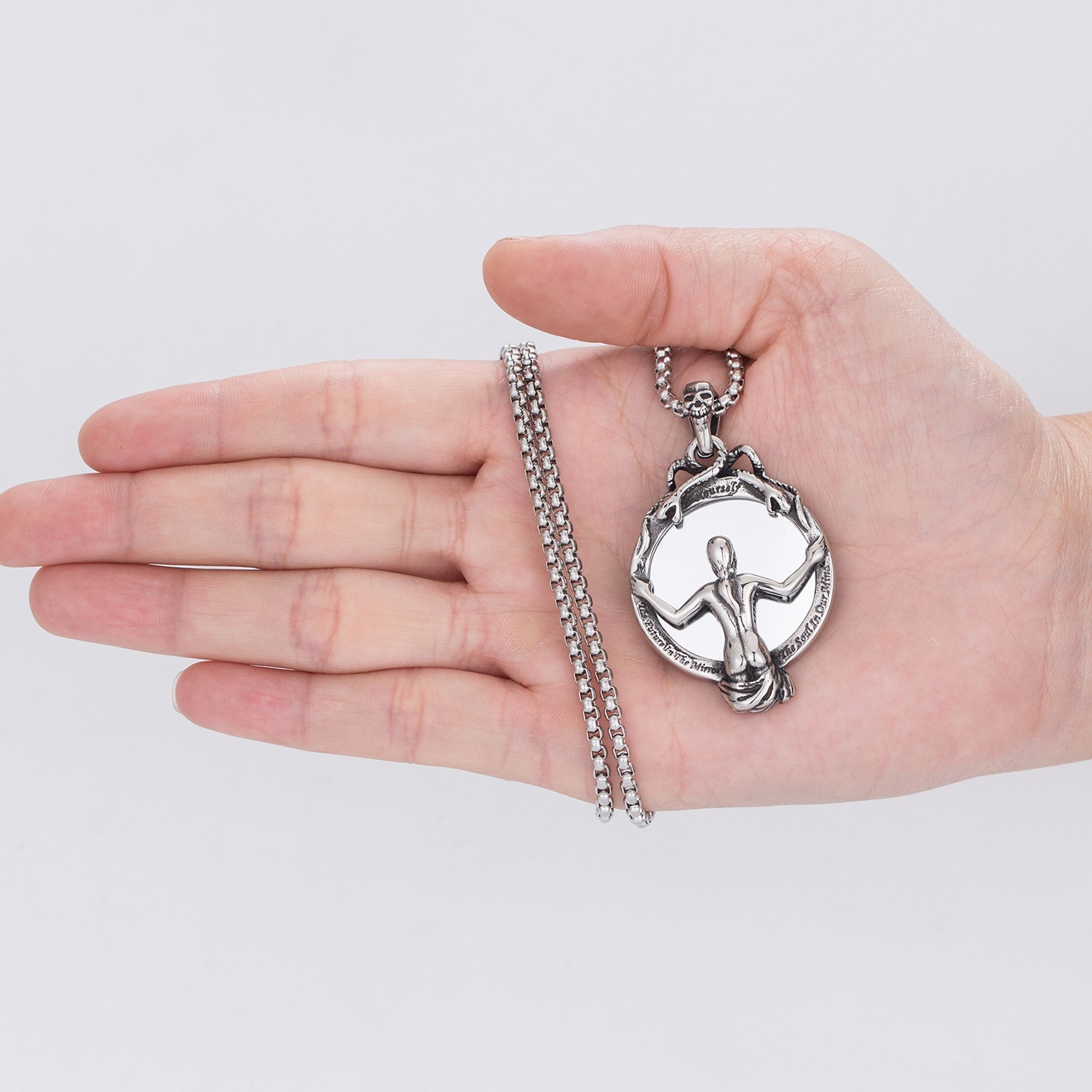 Men’s Stainless Steel Sexy Women Girl Necklace Pendant Hip-Hop Jewelry Gift