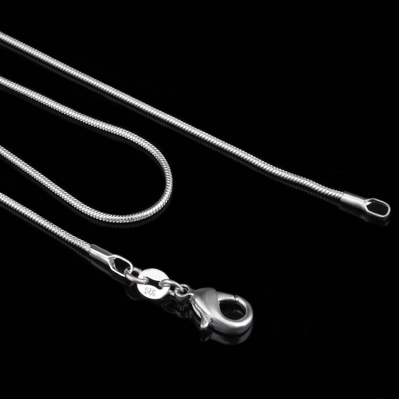 Wholesale 10pcs 925 Sterling Silver Plated 1mm Snake Chain Necklace 16″-24″