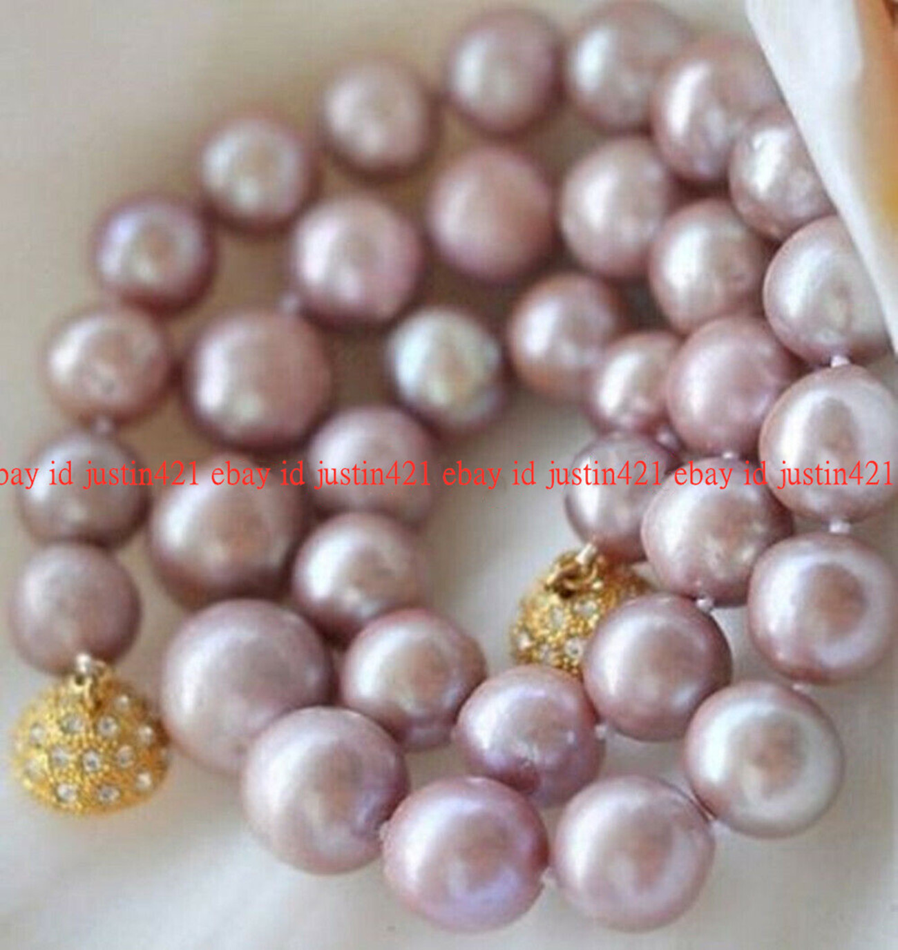 Real 8-9mm Genuine Lavender Purple Freshwater Cultured Pearl Necklace 16-36″