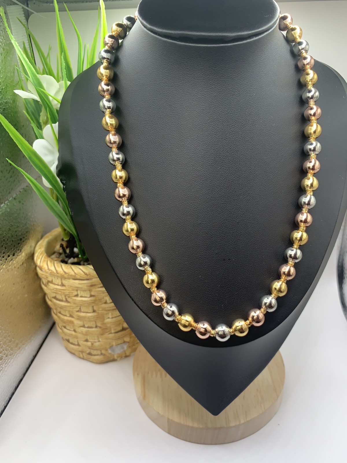 Choker ball Necklace Adjustable Women Jewelry
