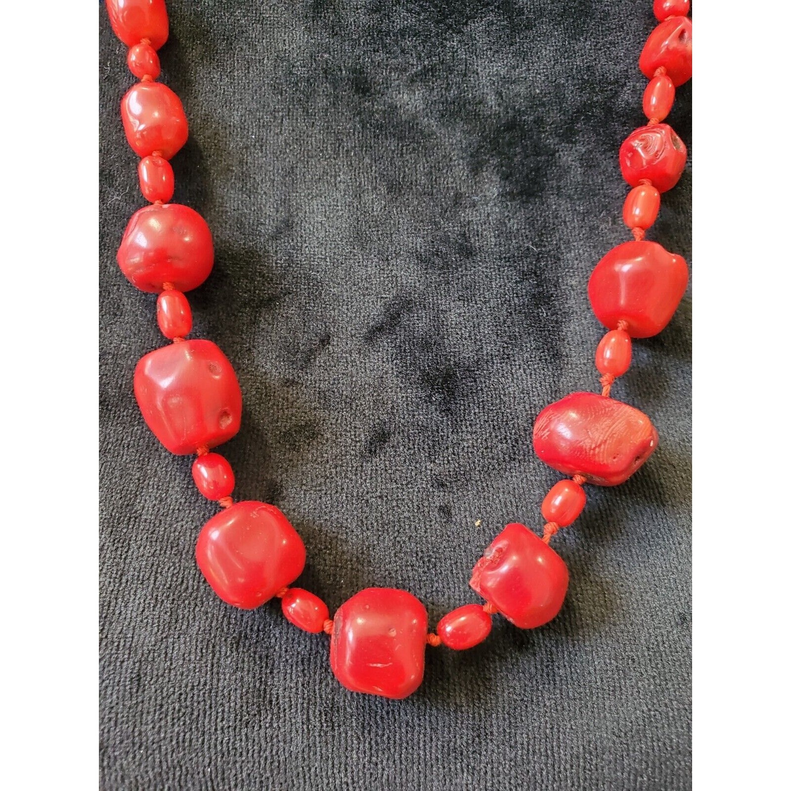 Chunky Red Coral Beaded Necklace With Toggle Closure