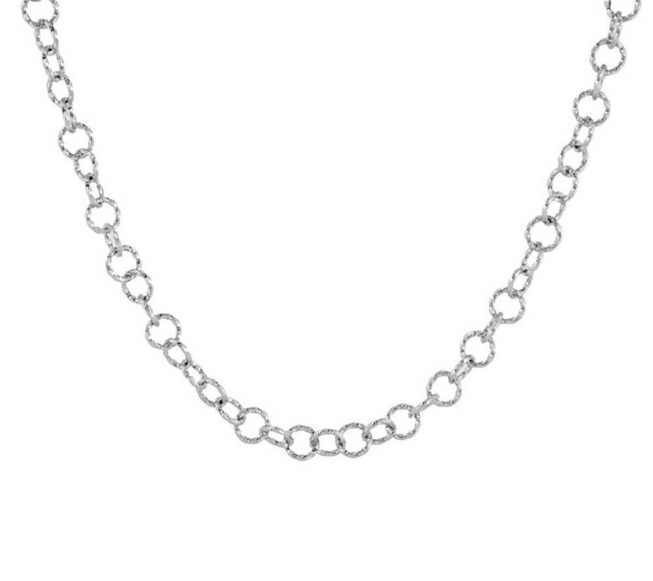 QVC Steel by Design 72″ Extra Long Round Twisted Sparkle Rolo Chain Necklace