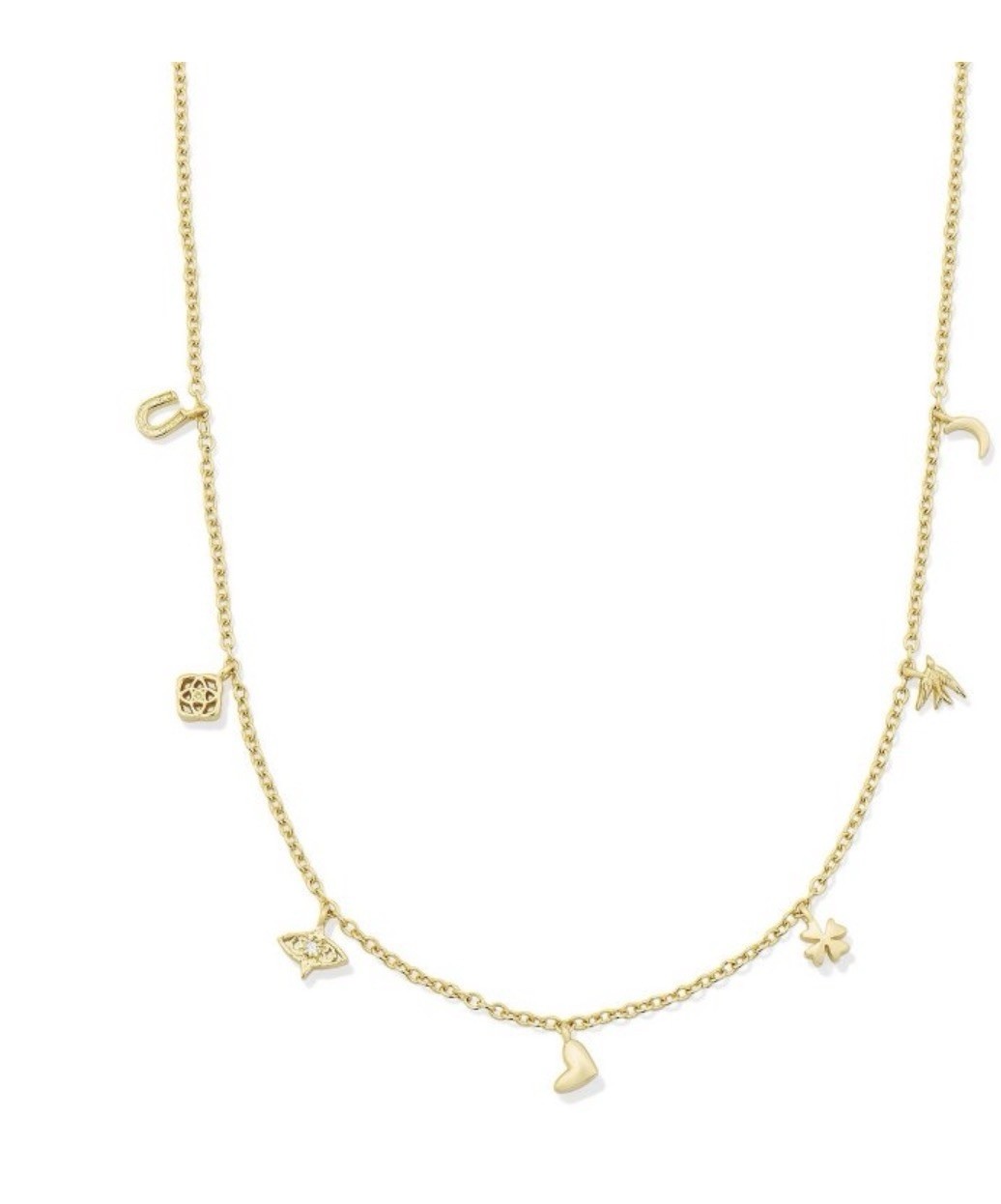 Kendra Scott Lucky Charm Strand Necklace – Gold/White Cz One Size
