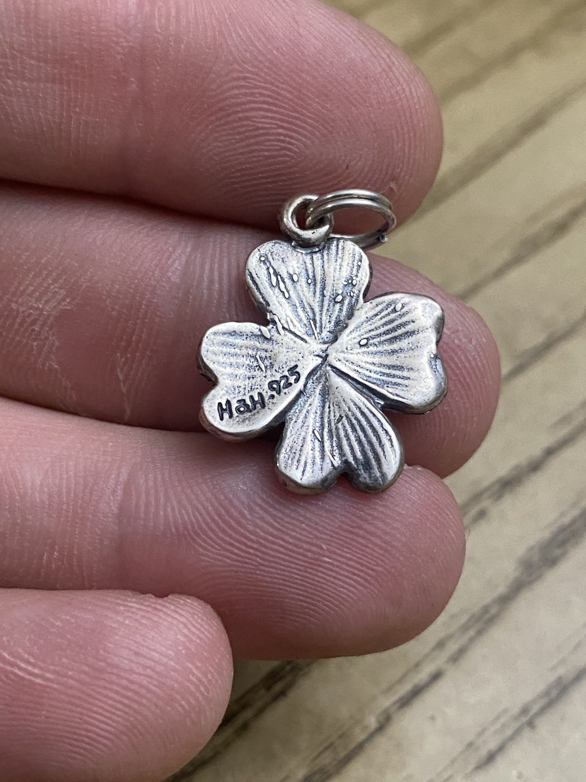 H&H Sterling Silver 925 Designer Signed Clover pendant Charm