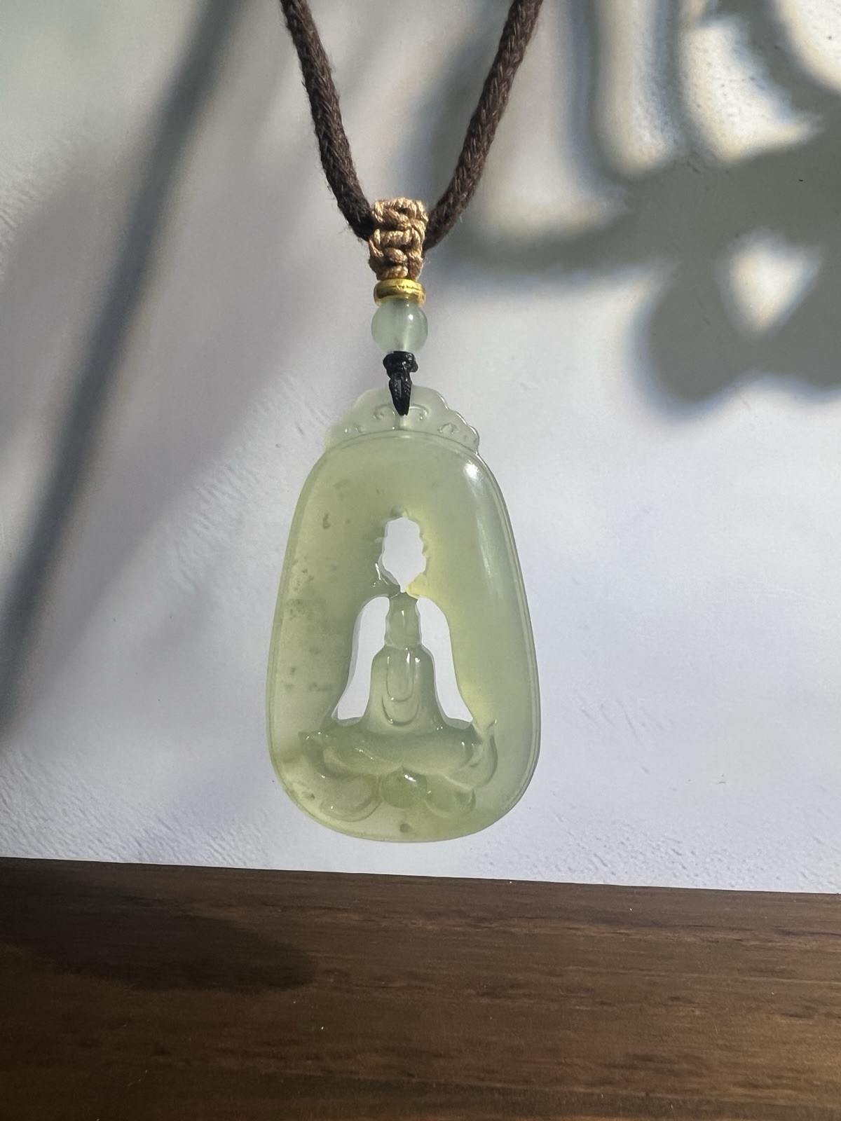 Natural sleeve jade no-phase Buddha hand-woven necklace