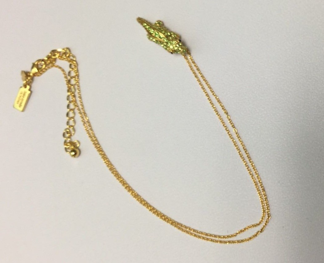 KATE SPADE NEW YORK Swamped Pavé Alligator Mini Pendant Necklace New