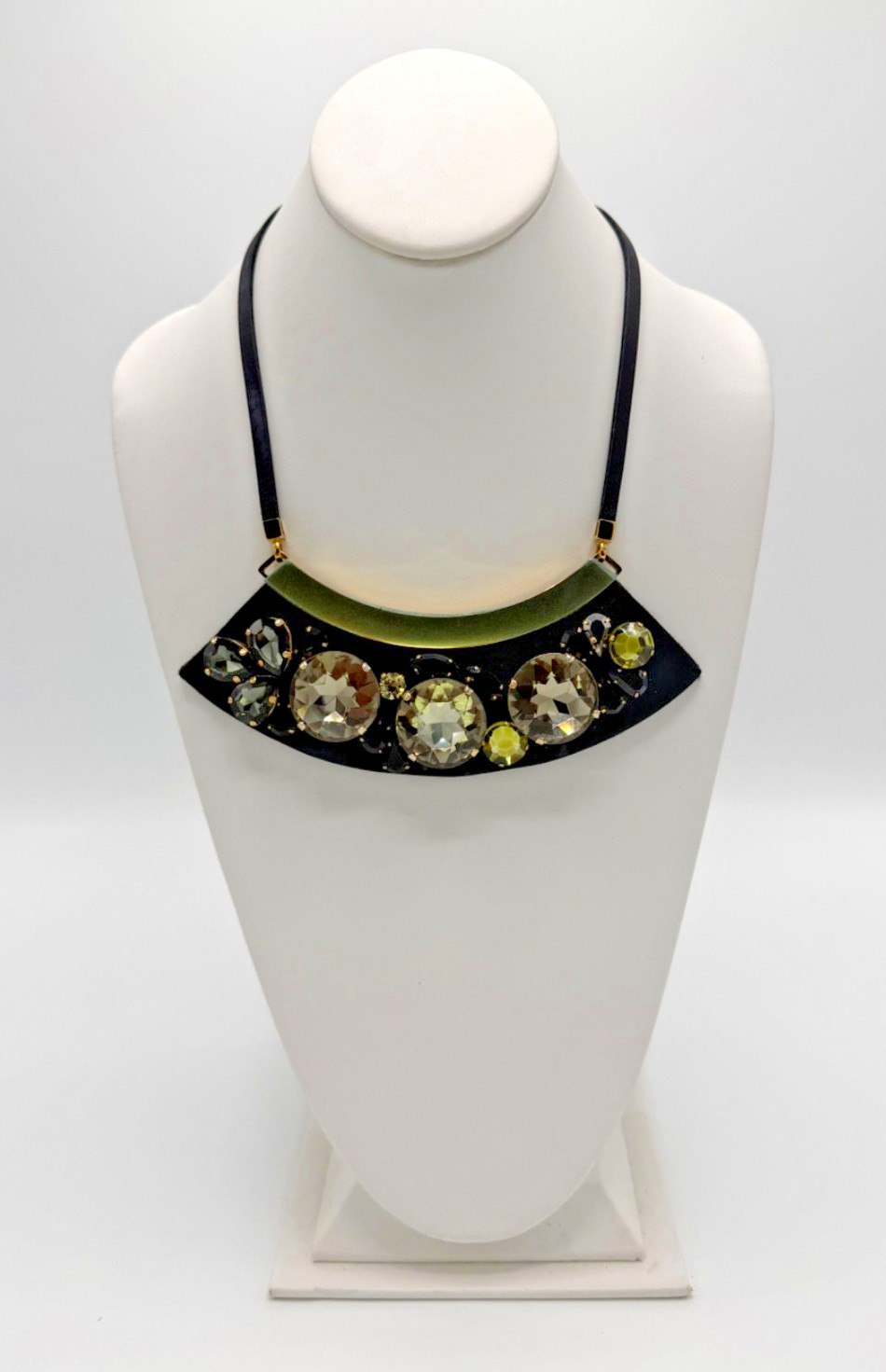 MARNI Strass Necklace with Black & Grey Crystals , COSUELO CASTIGLIONI Era VTG