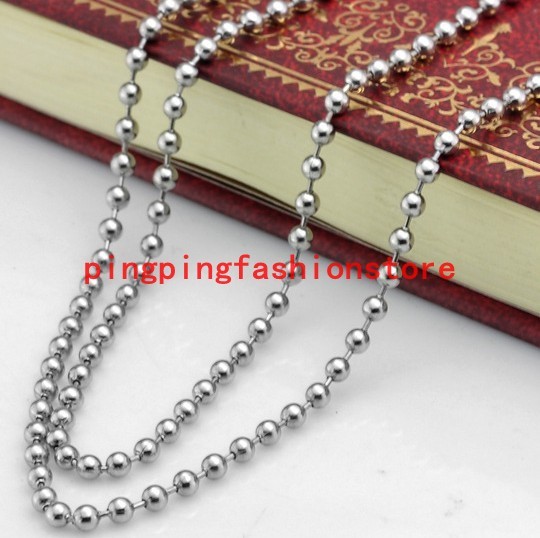 Wholesale1.5/2/2.4/3.2mm Silver Ball Chain Stainless Steel Necklace 10/50/100pcs