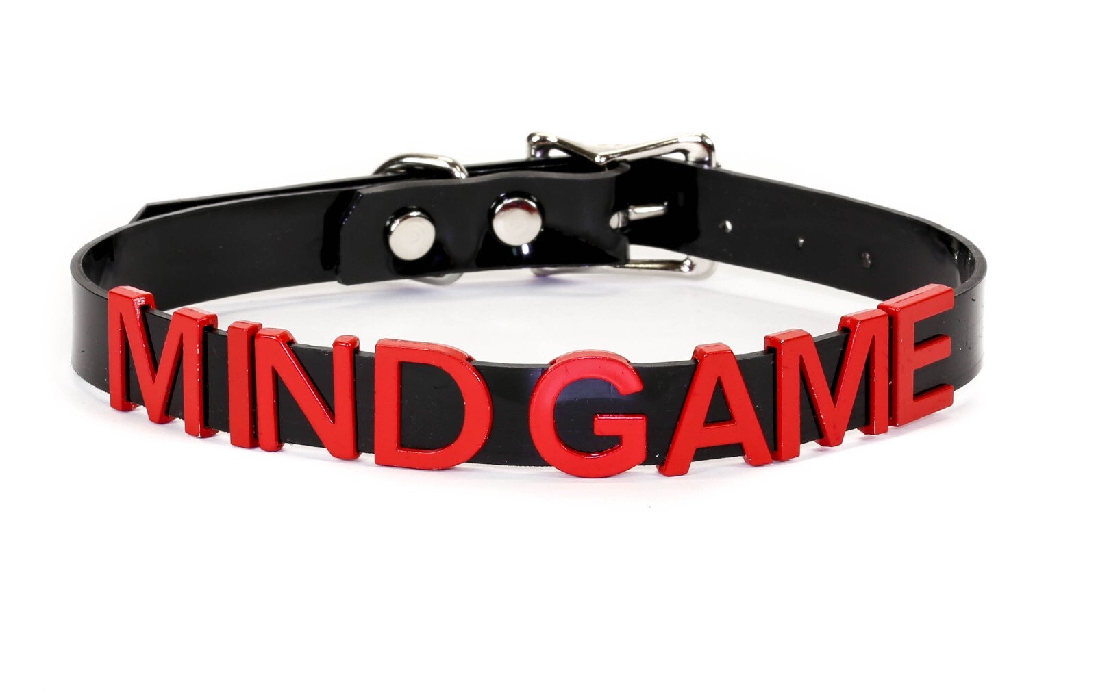Black Vinyl Slave Name PVC Red Bdsm-Choker-Slut-Collar-Choker-Adult-Kinky