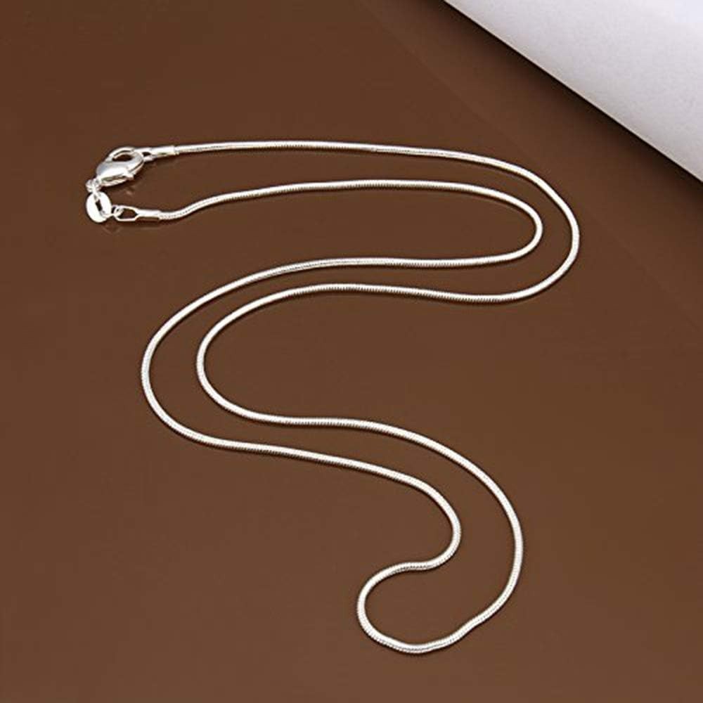 Fashion 925 Sterling Silver 1mm Snake Chain Necklace Jewelry for Men & Women