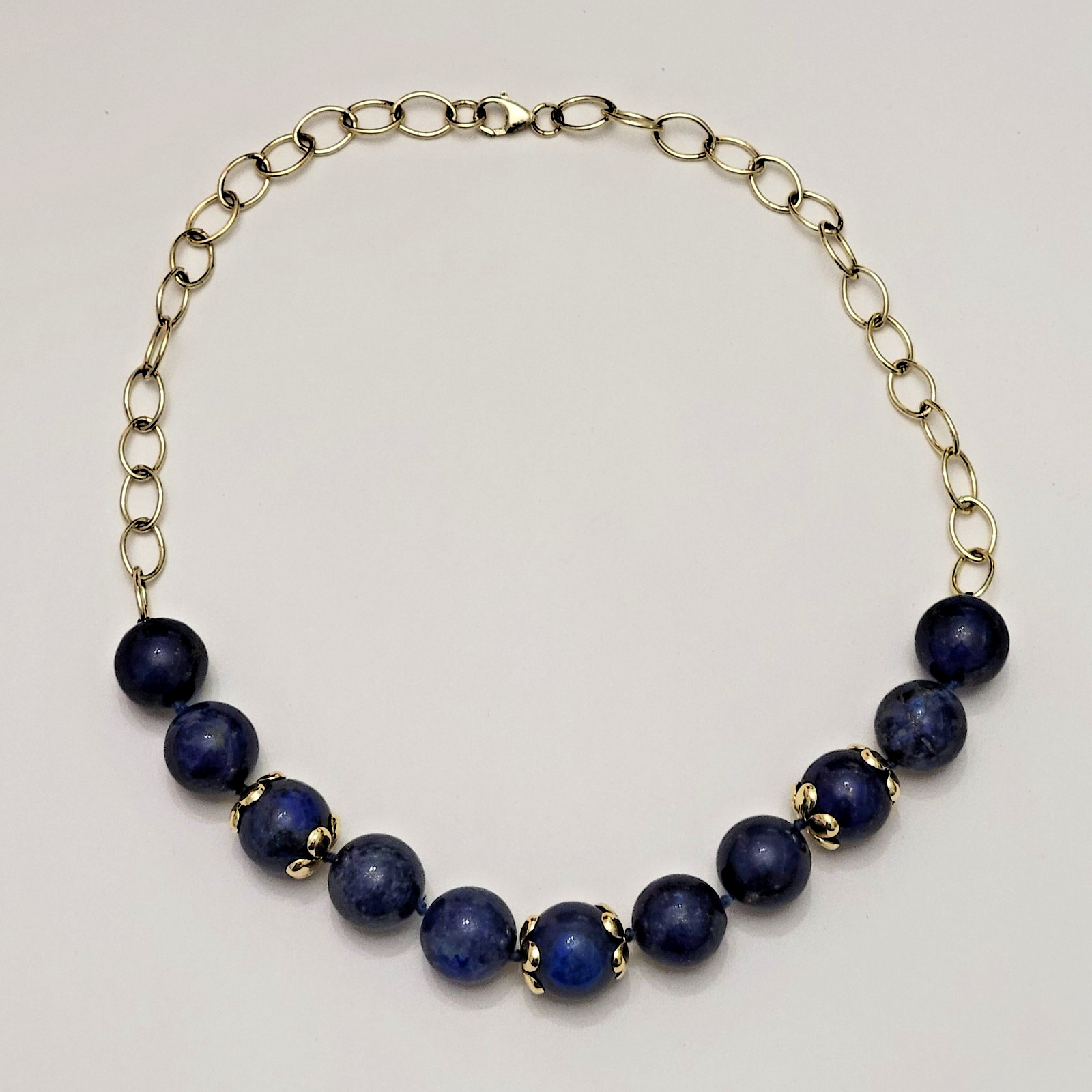 QVC Aluma AIL Lapis Lazuli 19mm-20mm Bead Necklace ~ 24″
