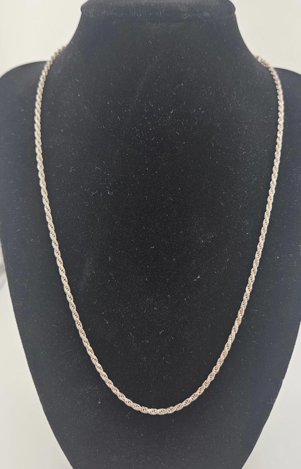 20in Sterling Silver 2.2mm Rope Necklace Chain