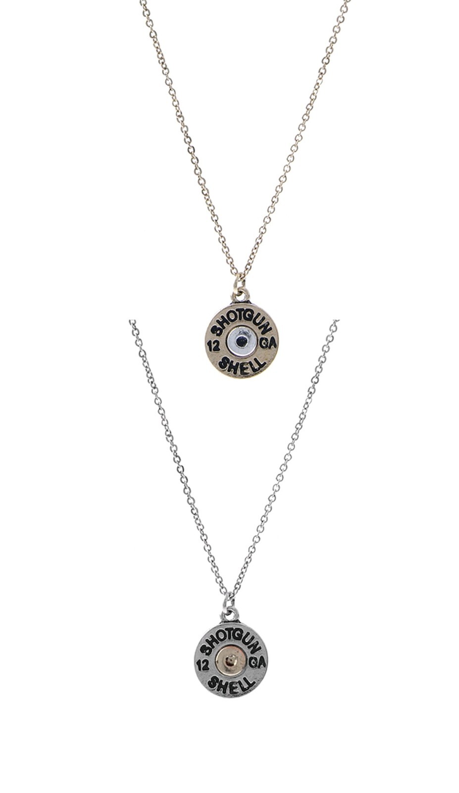 Shotgun 12 Gauge Shell Western Inspired Pendant Necklace & Earrings Set