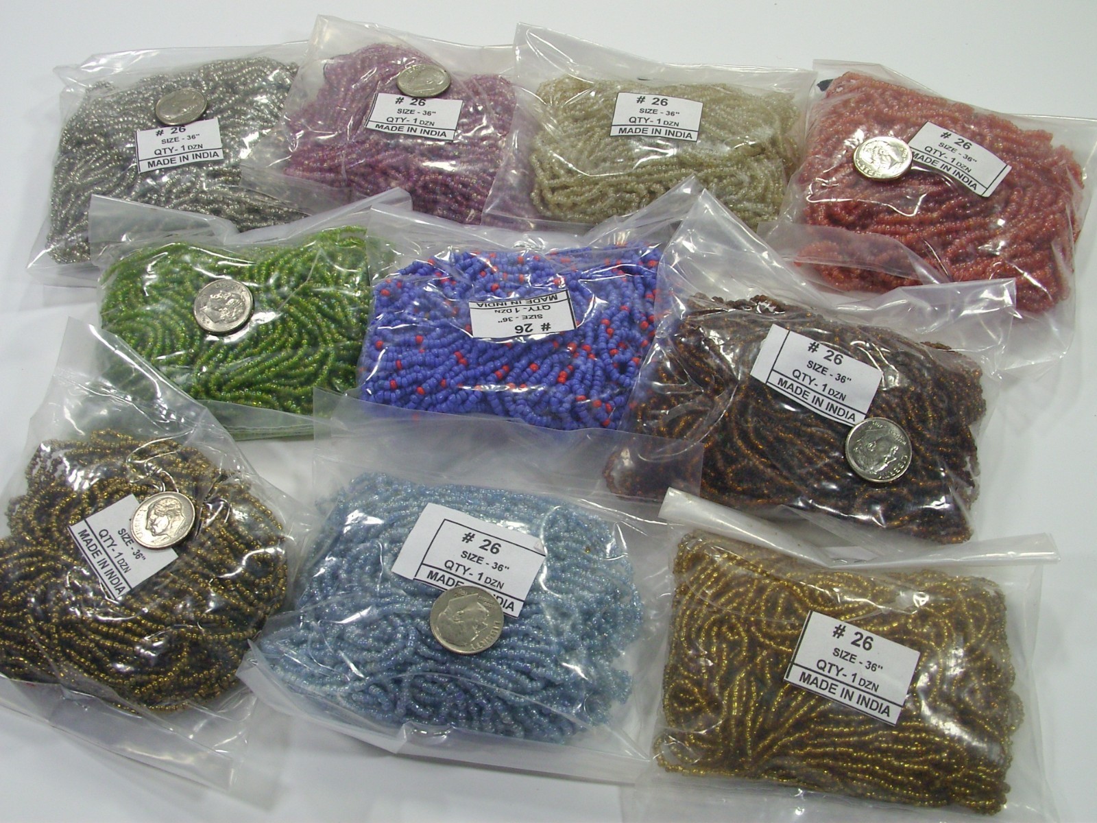100 Strands 36″ Glass Seed Bead Necklaces Wholesale Bulk Lot Clearance (NP-43C)