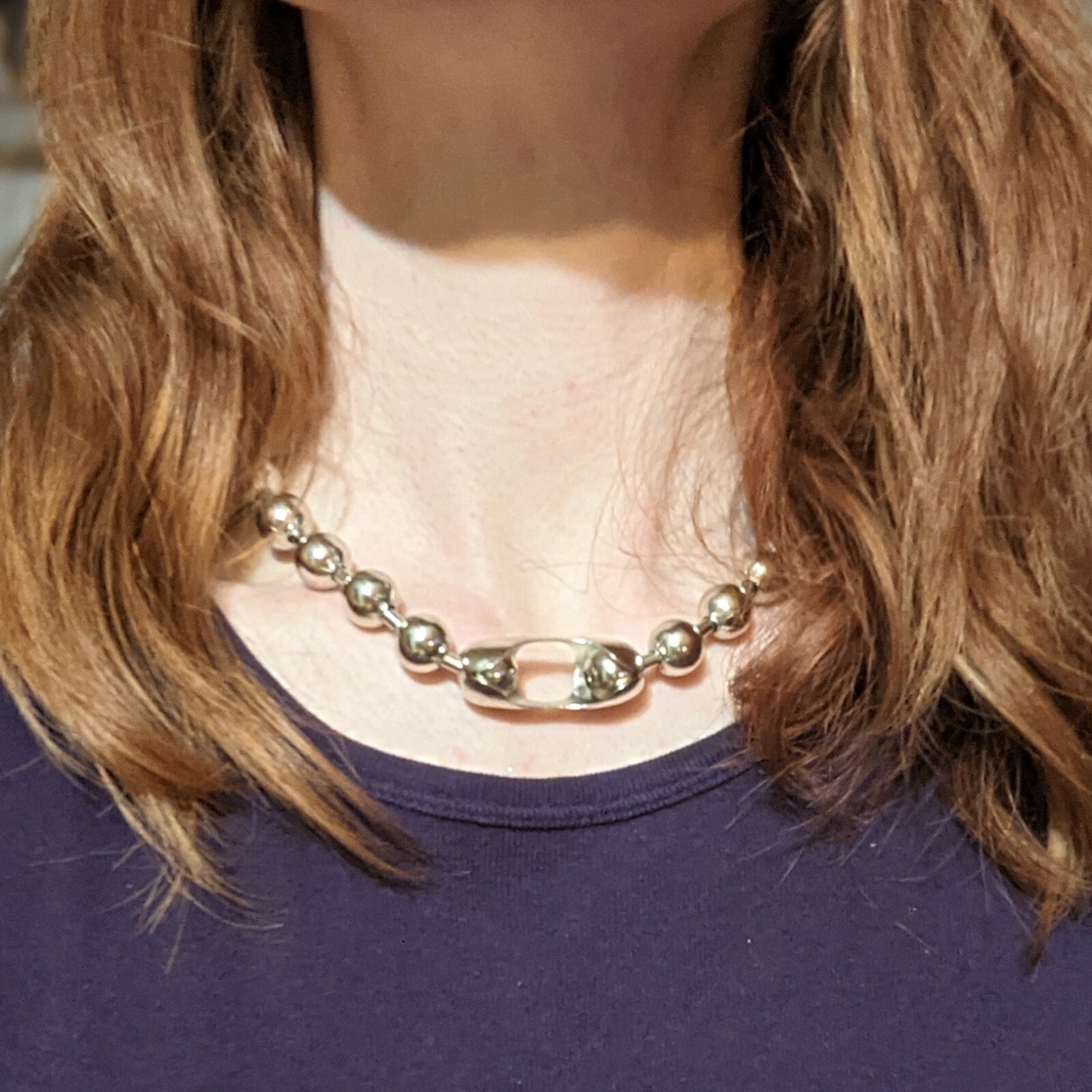 Retro big ball chain necklace or bracelet: choose your length heavy metal 90s