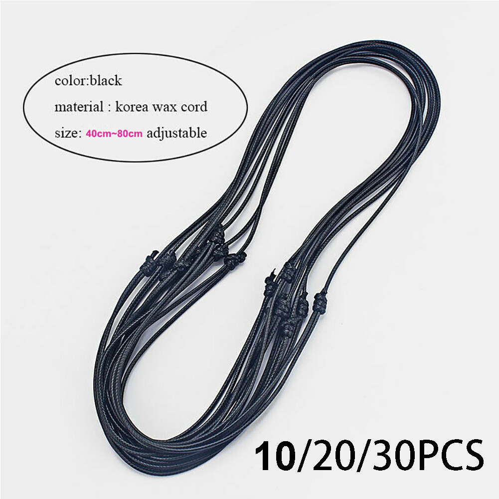 10/20/30x Handmade Black Korea Waxed Cord Necklace 16-32inch Adjustable USAA.
