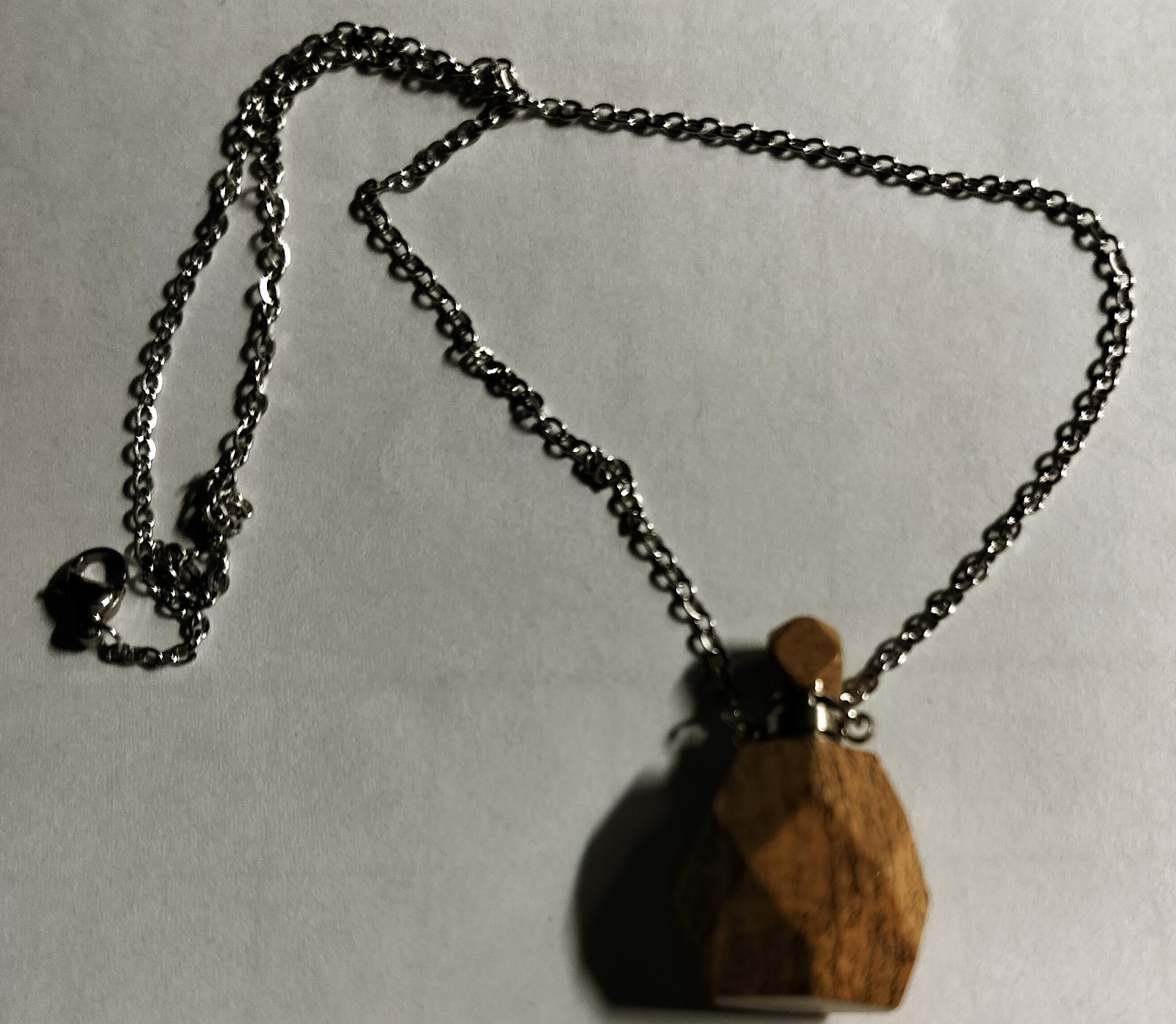 Natural Jasper Stone Perfume Bottle Pendant Necklace Essential Oil Holder