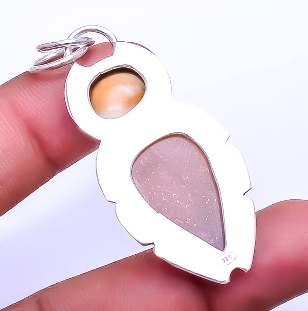 Moonstone – Sri Lanka 925 Sterling Silver Pendant 2.15″ P498541, Christmas Gift