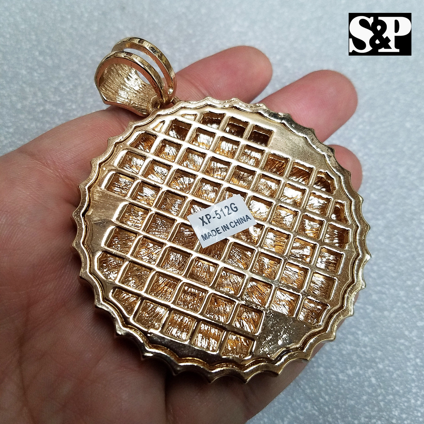 ICED HIP HOP CUBIC ZIRCONIA GOLD PLATED ALLOY THE BLACK WALL STREET PENDANT
