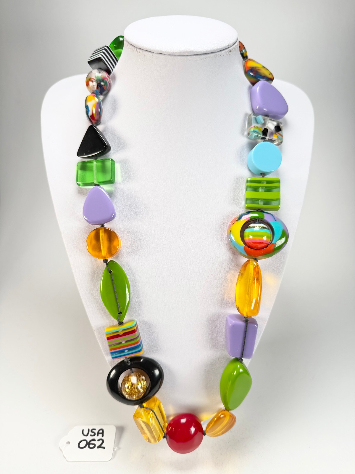 Jackie Brazil “Indiana” Transparent Summer Mix Multi-Bead Resin 70cm Necklace