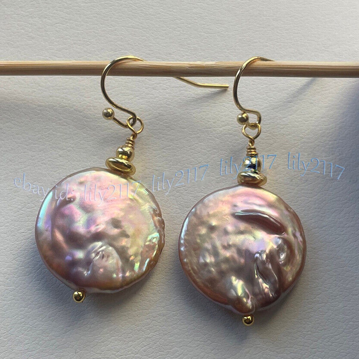 Huge 18-20mm Natural Multicolor Freshwater Flat Coin Pearl Necklace Earrings Set
