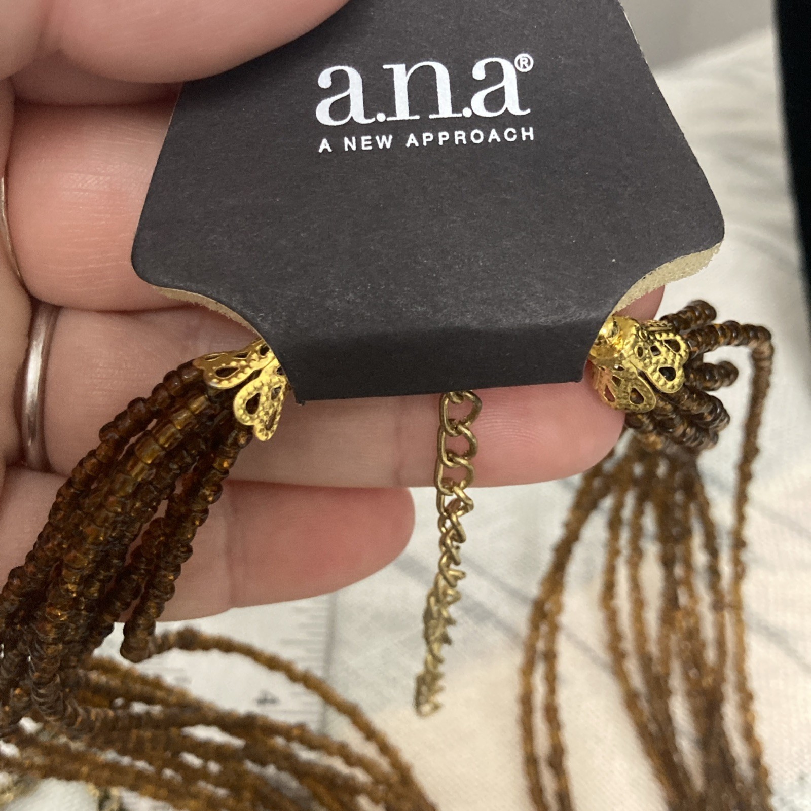 2 A.N.A Necklaces Bronze And Brown Tones