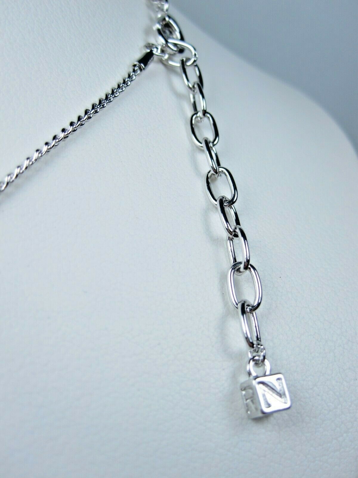 Nina Ricci Rhodium Plated Pendant with Swarovski Crystals & Pearls – 16-18″ 1761