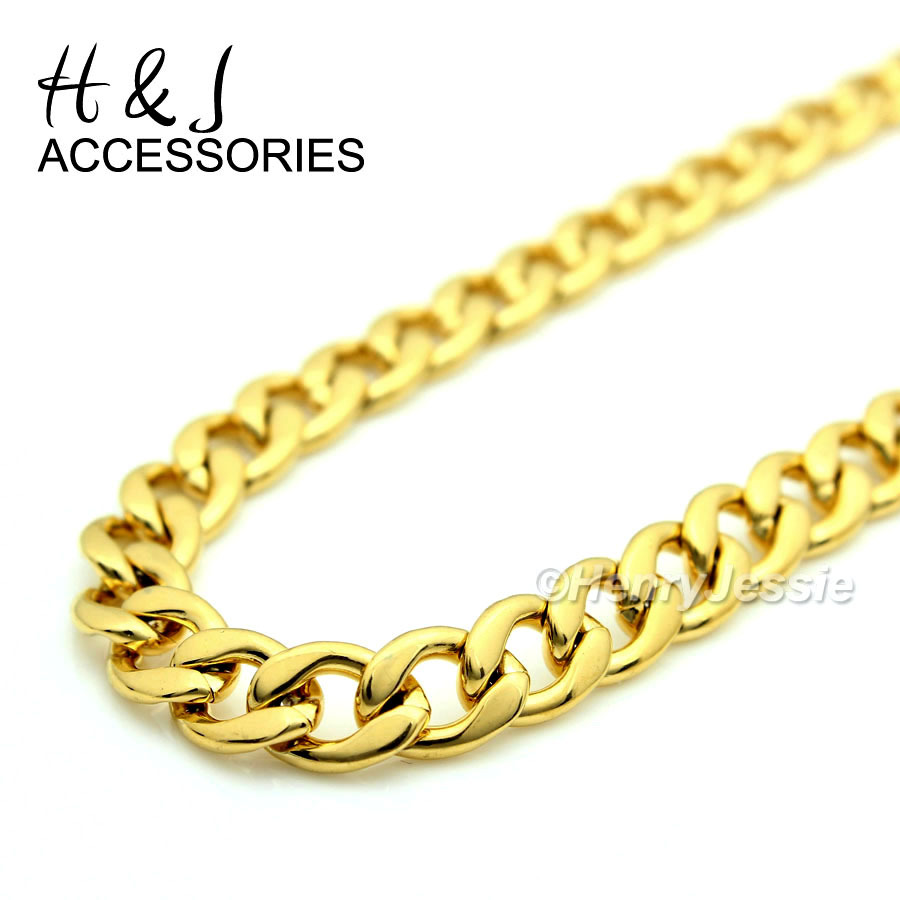 30″MEN Stainless Steel 6mm Gold Plated Cuban Curb Chain Allah Round Pendant*P78