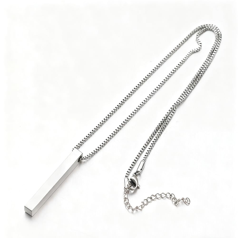 Vertical Bar Pendant Necklace Stainless Steel Fashion Jewelry Gifts for Women