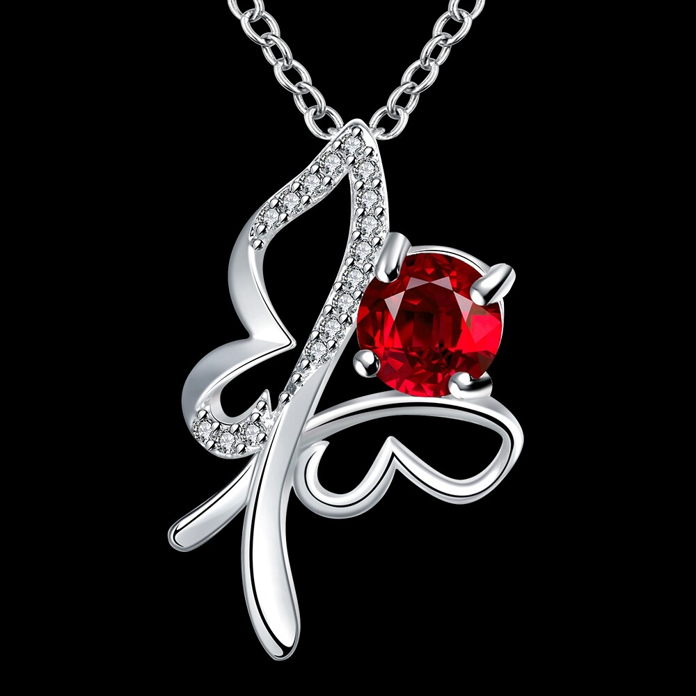 Chic 925 Sterling Silver Filled SF Flower CZ Pendant Necklace N-A780