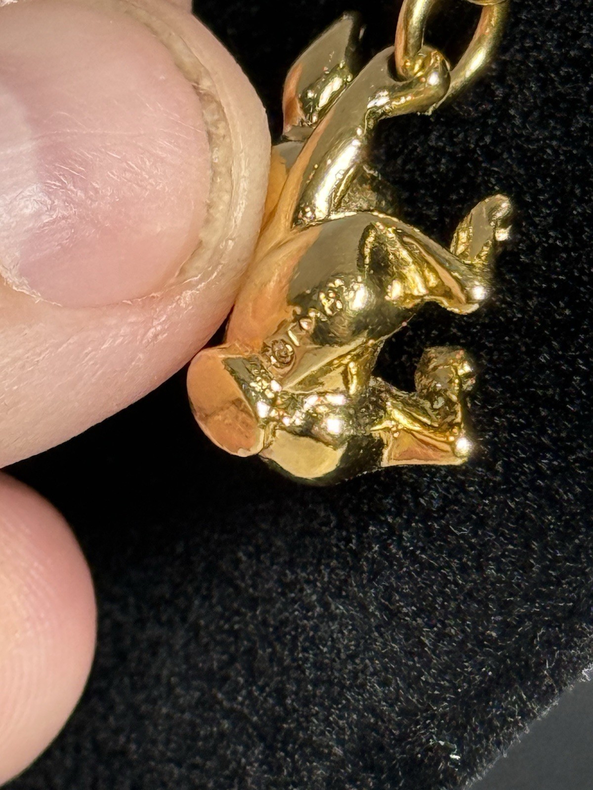 Franklin Mint 18K Gold Electroplate Littlest Easter Bunny Pendant Cultured Pearl