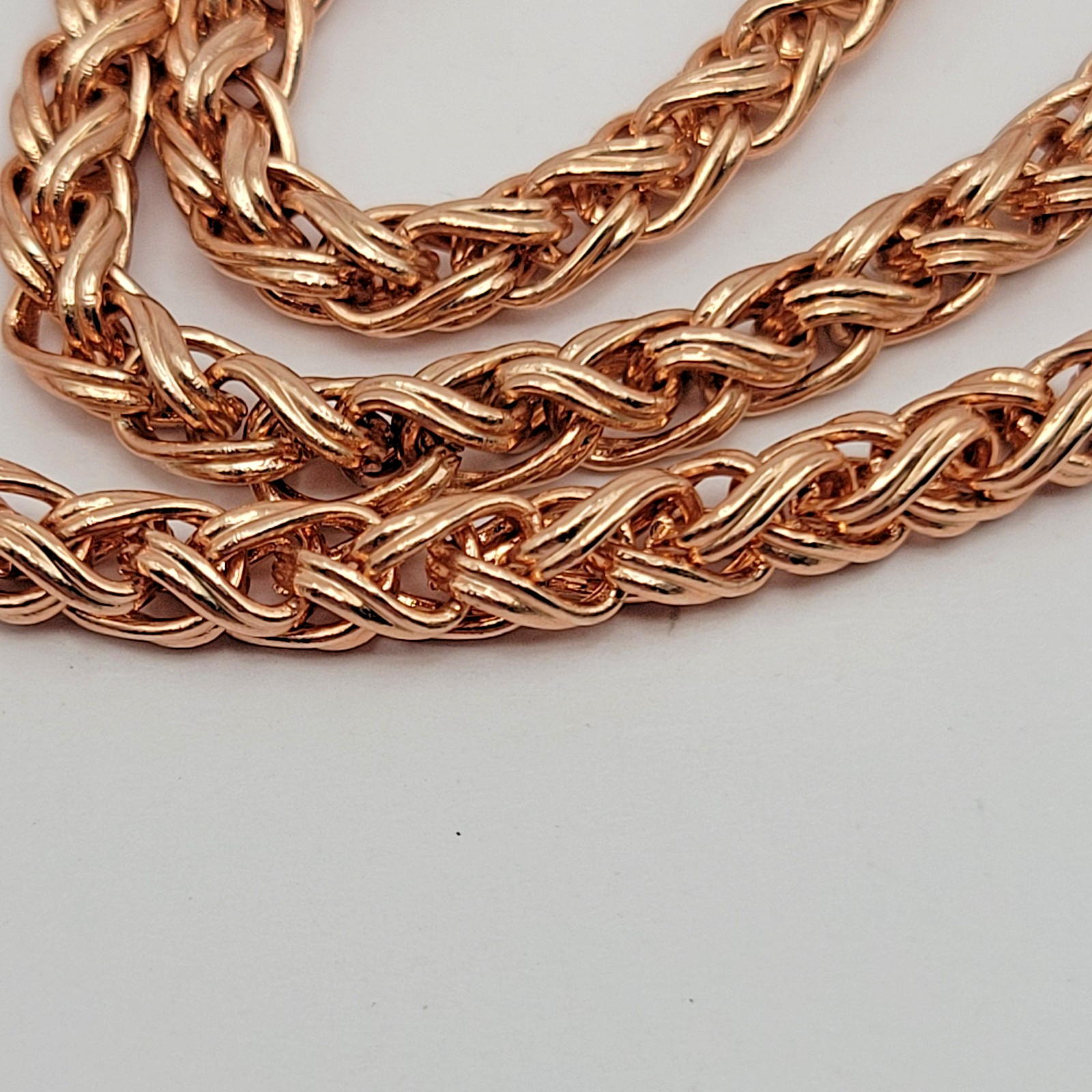 JTV Timna Jewelry Collection Copper 3.5mm Spiga Wheat Chain Necklace ~ 19″
