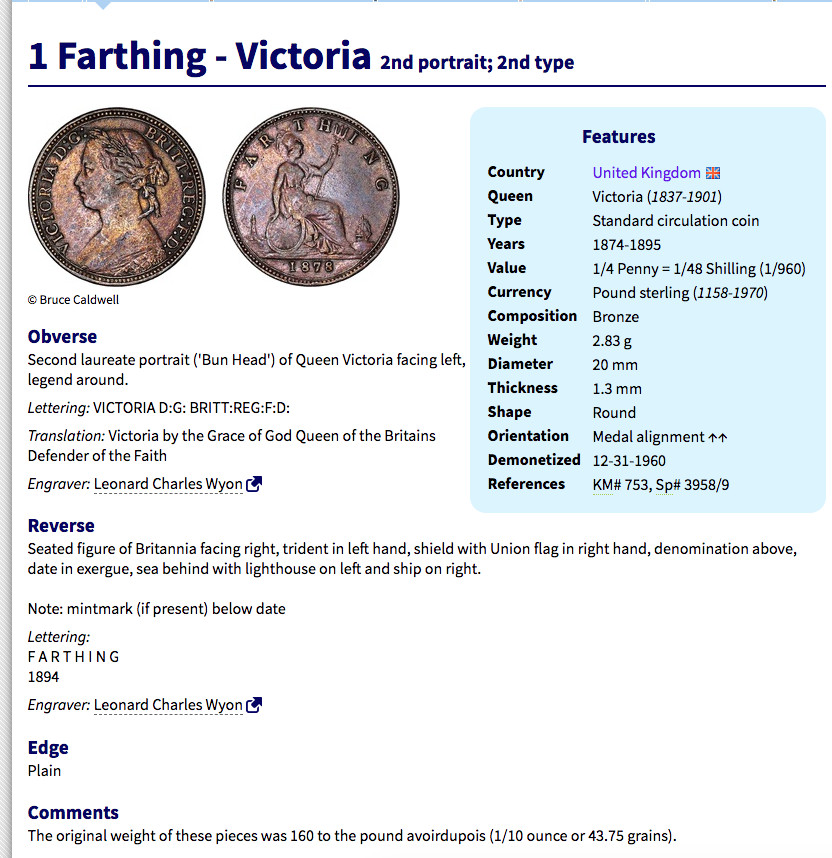 1881 United Kingdom Great Britain 1 Farthing coin pendant Queen Victoria n000232