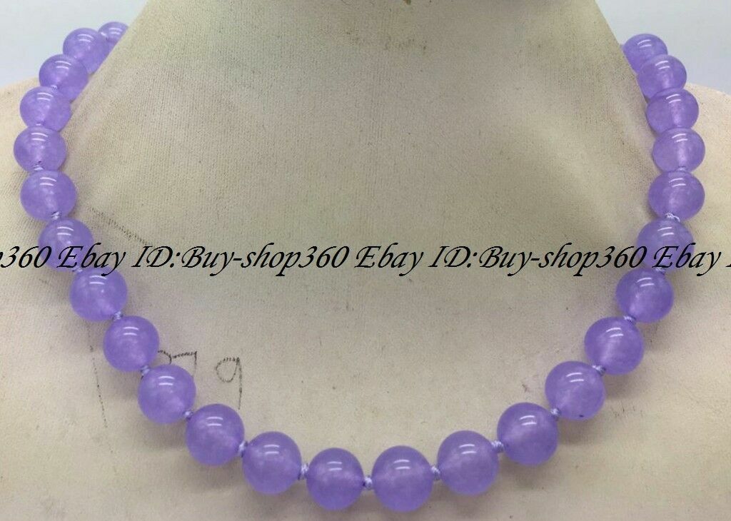 Natural 8mm Round Purple Alexandrite Gemstone Beads Necklace 20″ AAA