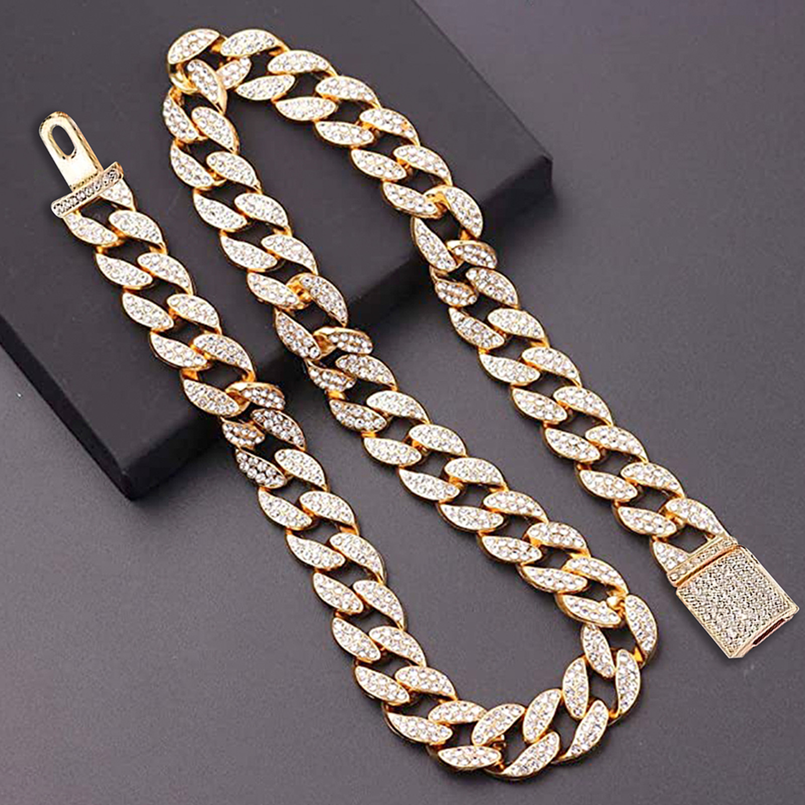 15mm Miami Iced Out Pave Cuban Link Chain Gold & Silver Necklace Bling Jewelry