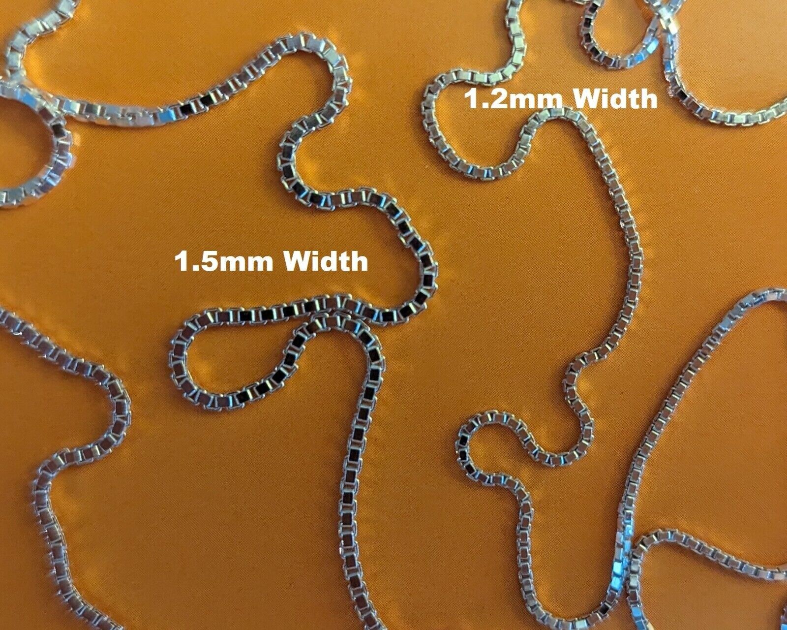 Box Chain Necklace — Sterling Silver — 1.5mm* — 14 inch* – Made in Italy [BN]