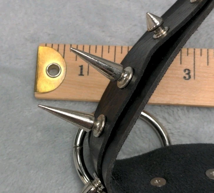 Gothic Spike Necklace Choker Faux Leather Punk Collars Black Emo Lot Of 2