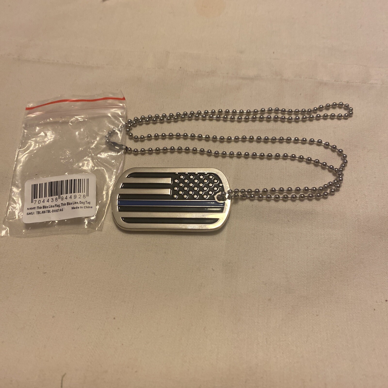 The Thin Blue Line Dog Tags & Neck Chain Police Officer’s Prayer Lot Of 10 Tags