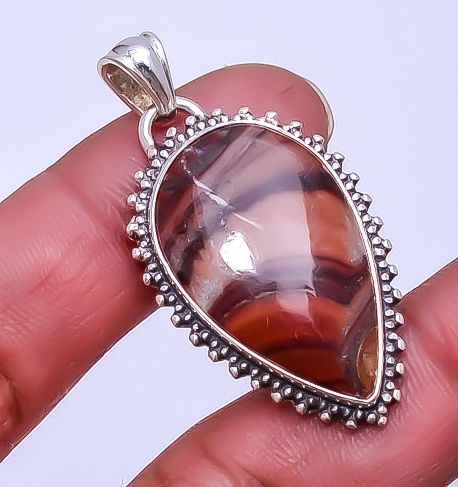Wave Dolomite – Mexico Gemstone 925 Sterling Silver Pendant 1.72″ P_9359_150_14