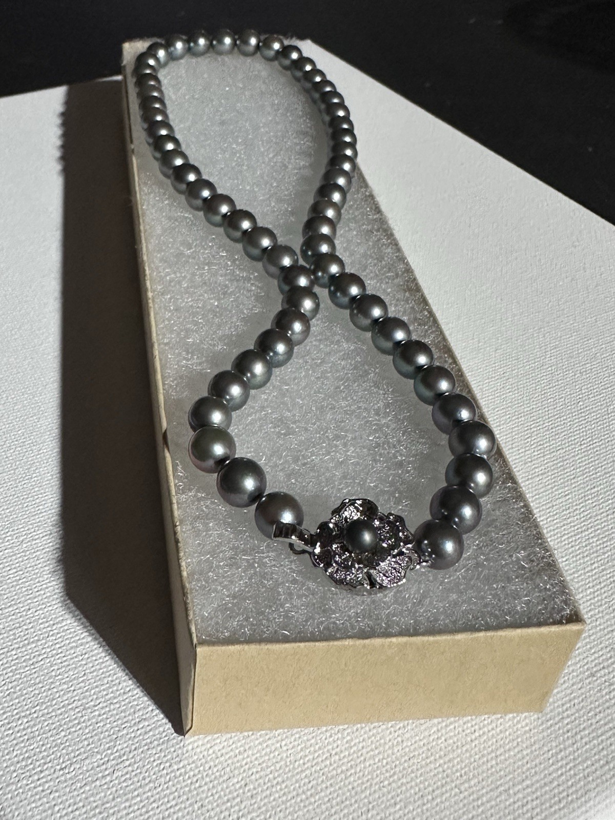 Jewelry Necklace Pearl Silver Blue