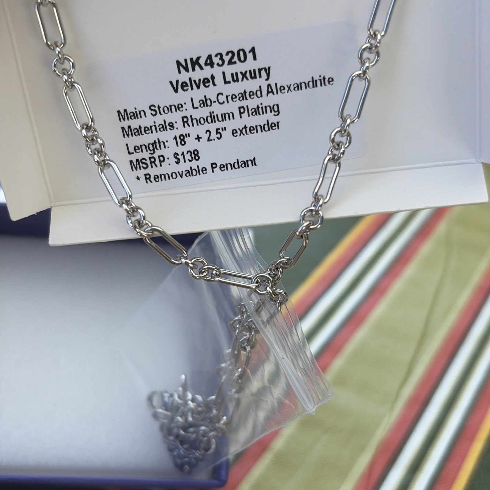 Bomb Party June 2026 Velvet Luxury Necklace NK43201 LC Alexandrite on rhodium