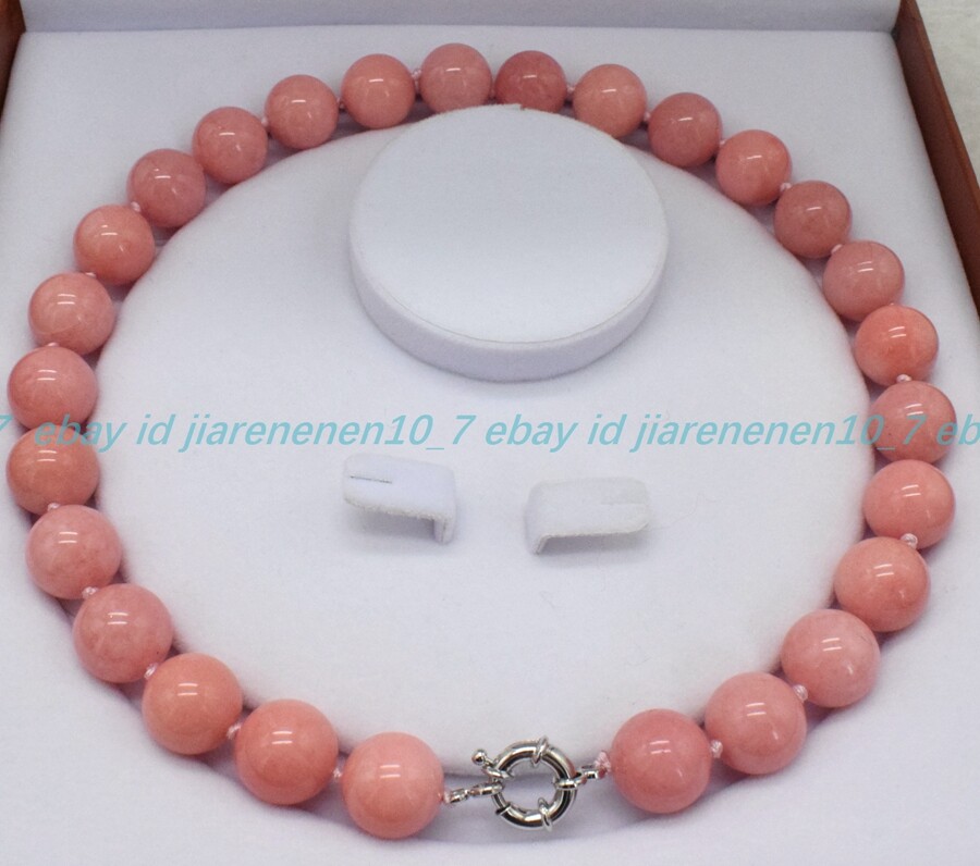 Huge Natural 12/14mm Pink Rhodochrosite Gemstone Round Beads Necklace 16-28in