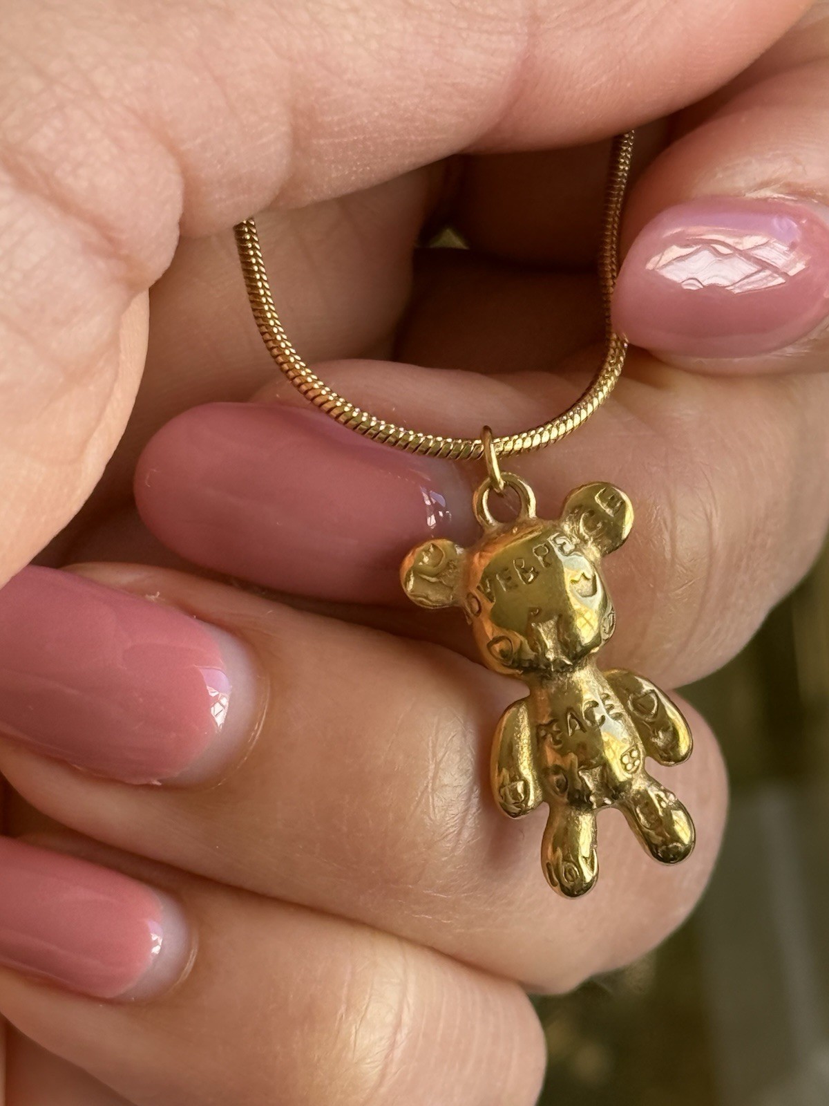 ✨ Teddy Bear Gold Pendant Necklace 18K Gold Filled Stainless Steel Waterproof
