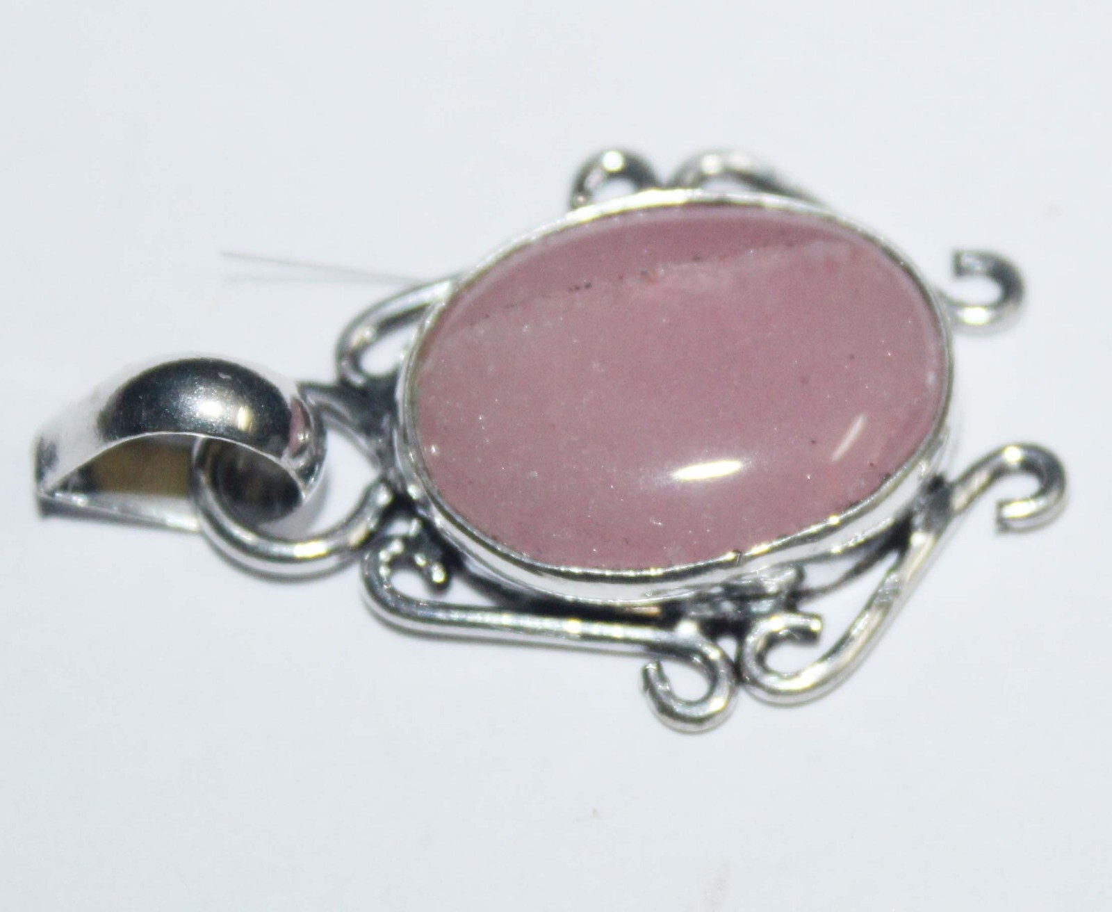 Rose Quartz Octagon Shape Gemstone Handmade Pendent Jewelry Size 1.5 Inch