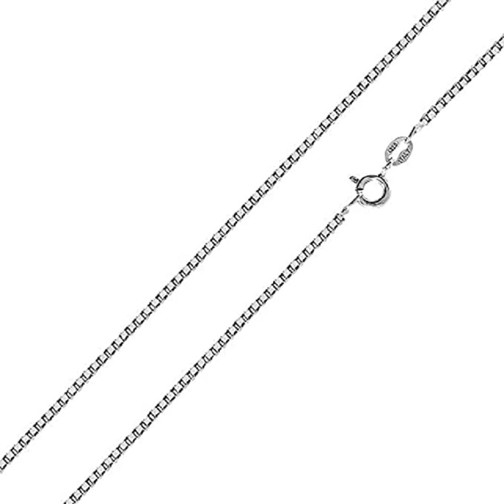 19 mm Sterling Silver Round Edge 1 Cent Coin Prong Back Bezel Pendant, Box Chain
