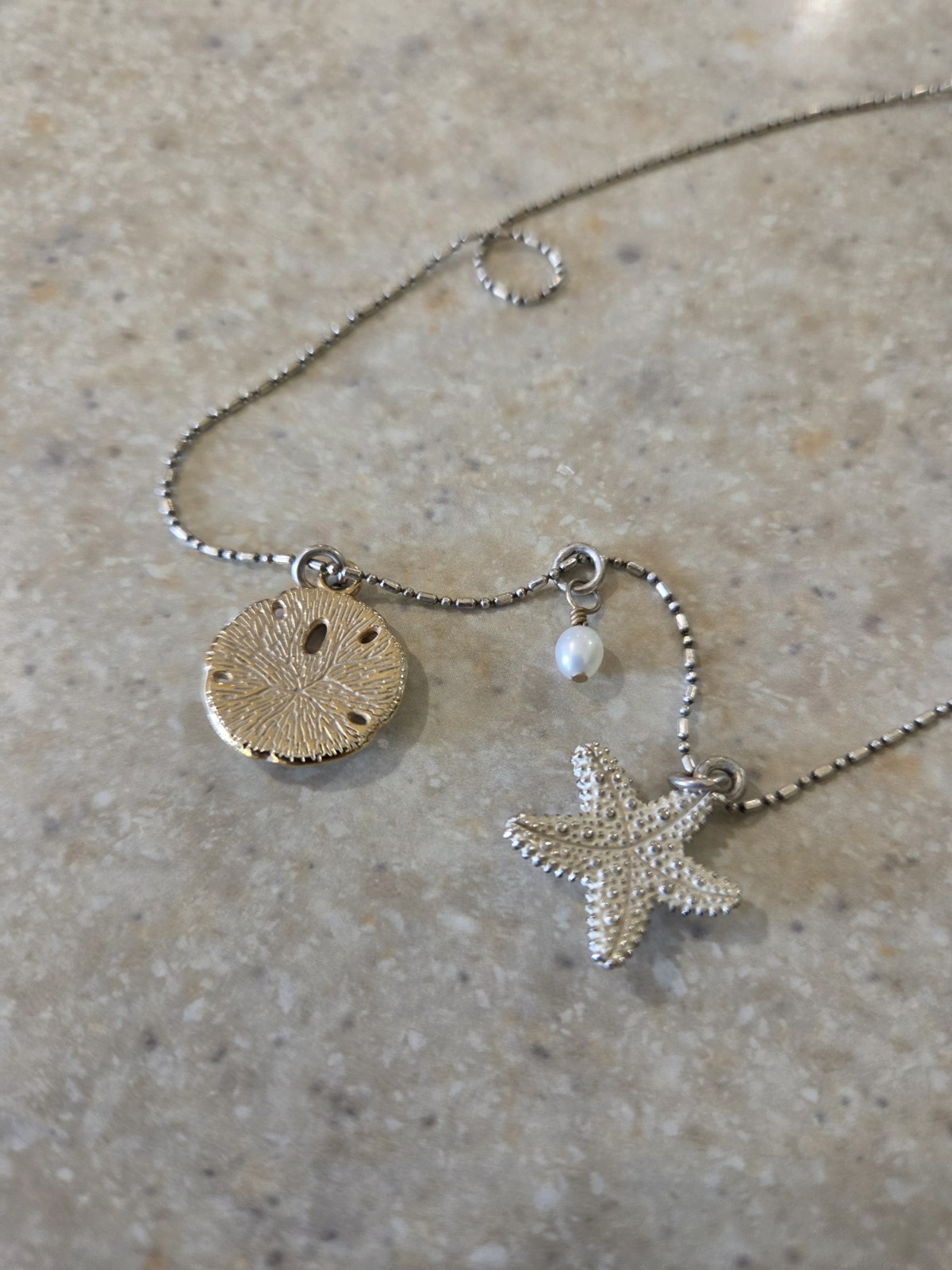 Brighton Necklace Cape Cod Starfish & Sand Dollar Retired Item 16″ Chain Coastal