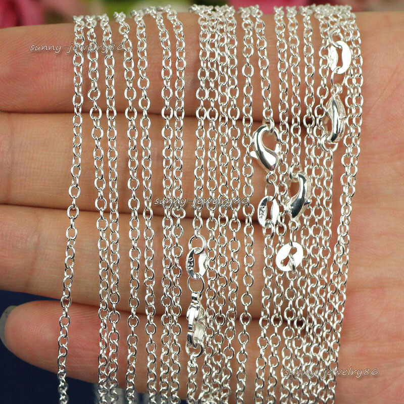 Wholesale 10pcs 2mm 925 Solid Sterling Silver Plated “O” Chain Necklace 16″-30″