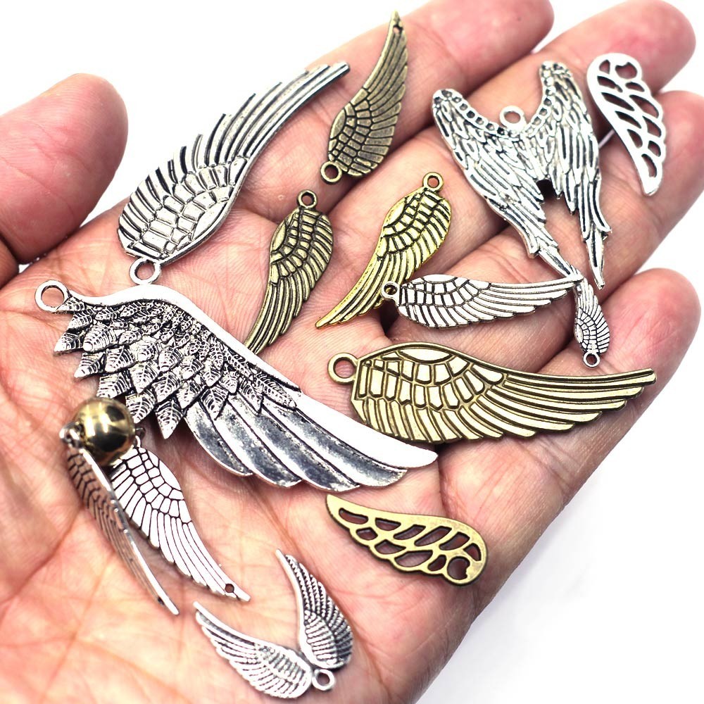 Mixed Butterfly Wings Flower Heart Moon Key Charm Pendants DIY Crafts Supplies